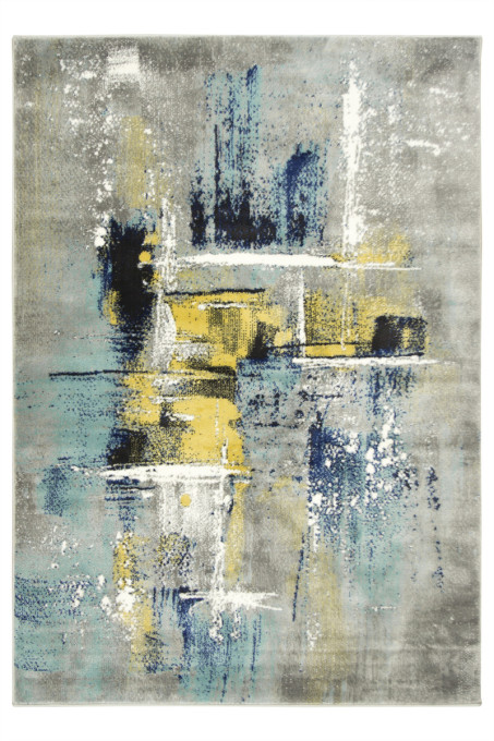 Koberec Victoria 7657A modrý / sivý / žltý