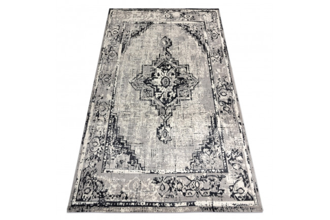 Koberec Vintage rozeta 22235556 sivý / čierny
