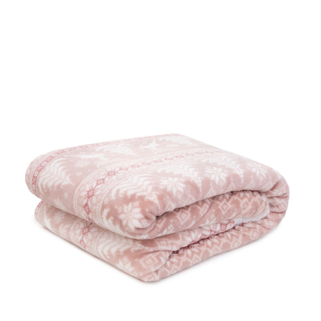 Deka BARGO s vianočným vzorom, ružová 866161
