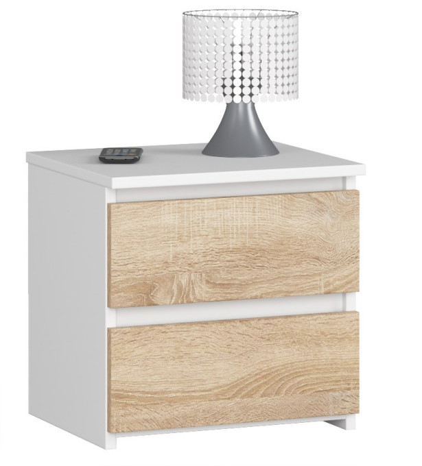 Nočný stolík CL2 2SZ CLP biely / sonoma