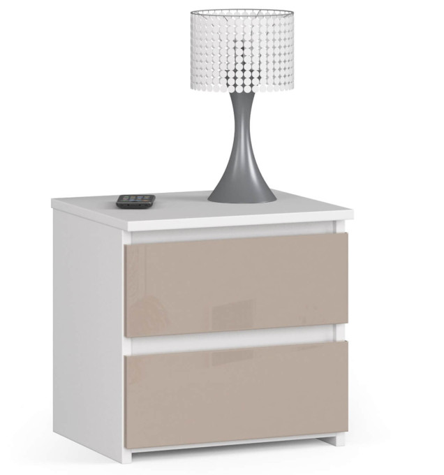 Nočný stolík CL2 2SZ CLP cappuccino, lesk