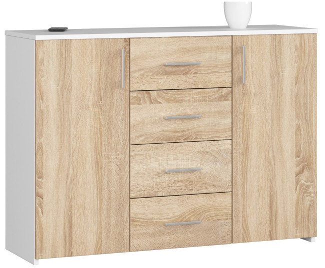 Komoda K45 biela / dub sonoma