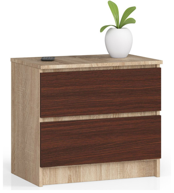Nočný stolík K60 2SZ CLP dub sonoma / wenge