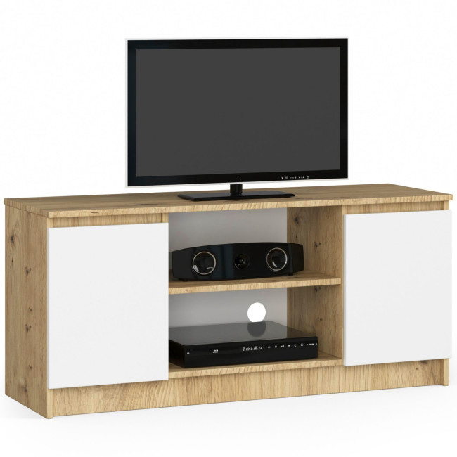 Stolík pod TV RTV 120 2D 1P dub artisan / biely