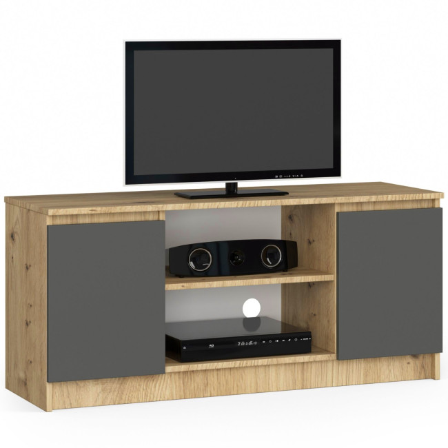 Stolík pod TV RTV 120 2D 1P dub artisan / sivý