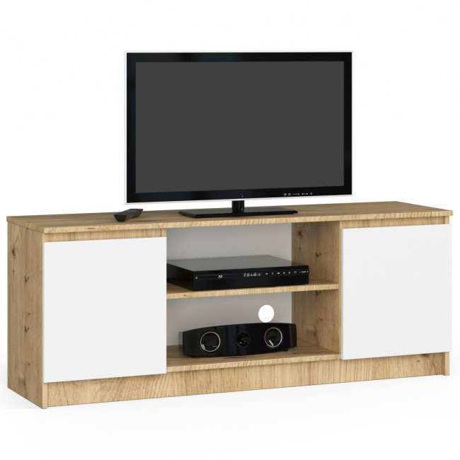 Stolík pod TV RTV 140 2D 1P dub artisan / biely