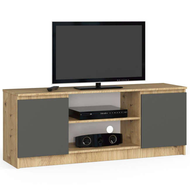 Stolík pod TV RTV 140 2D 1P dub artisan / sivý