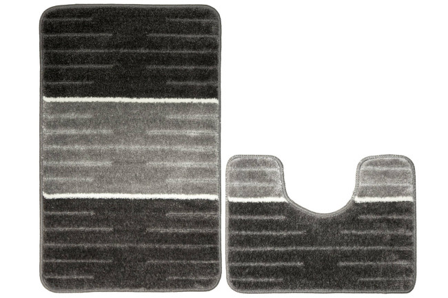 Sada kúpeľňových koberčekov COMO sivá / krémová