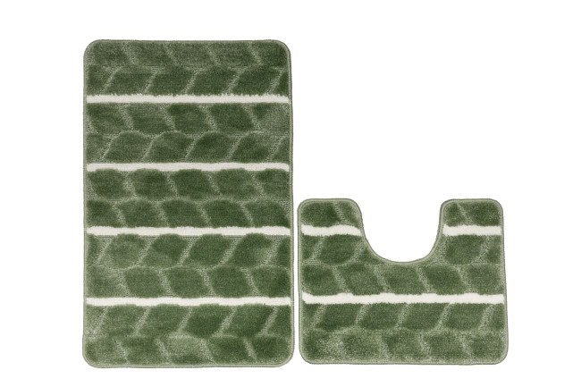 Sada kúpeľňových koberčekov FANO biela / zelená