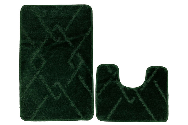 Dvojdielna sada kúpeľňových koberčekov MORENO tmavozelená
