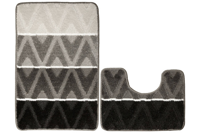Sada kúpeľňových koberčekov PALMA tmavá / sivá, kosoštvorce