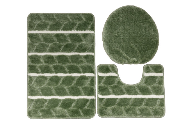 Sada kúpeľňových koberčekov FANO zelená / biela