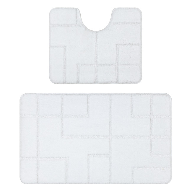 Sada kúpeľňových koberčekov SUPREME LINES línie, biela