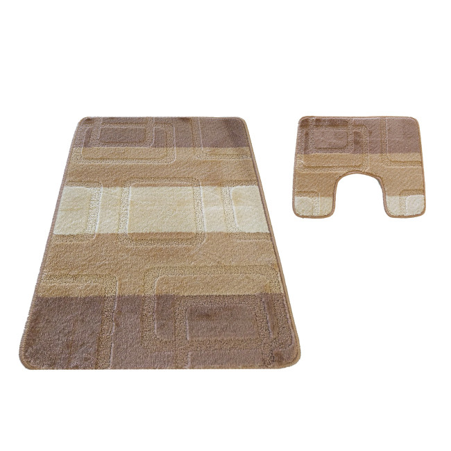 Sada kúpeľňových koberčekov Montana s výrezom 04N béžová