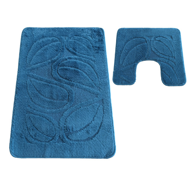 Sada kúpeľňových koberčekov Montana Flora Ink Blue