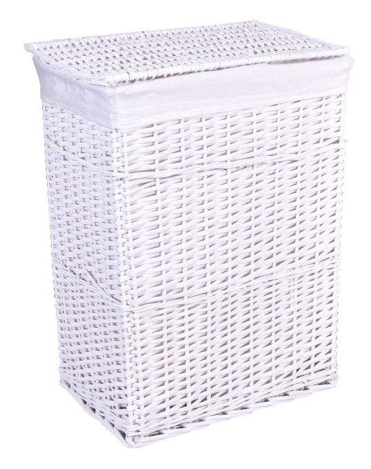Kôš na bielizeň 72 l prútený biely