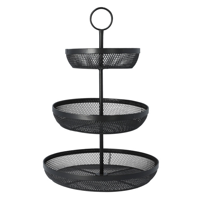 Košík GRIDIO trojposchodový čierny SS22 814445