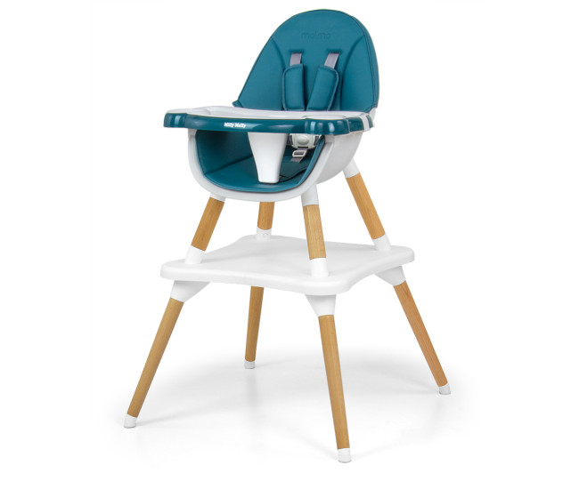 Detská jedálenská stolička Malmo 2v1 tmavozelená