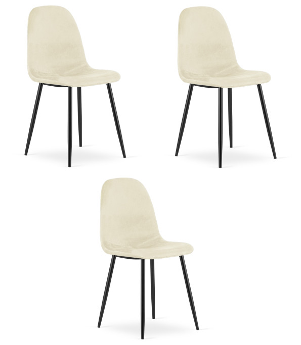 Set troch jedálenských stoličiek COMO béžový (3 ks)