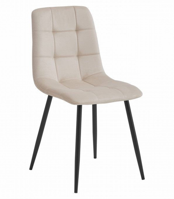 Set dvoch jedálenských stoličiek KARA béžové / čierne nohy (2ks)