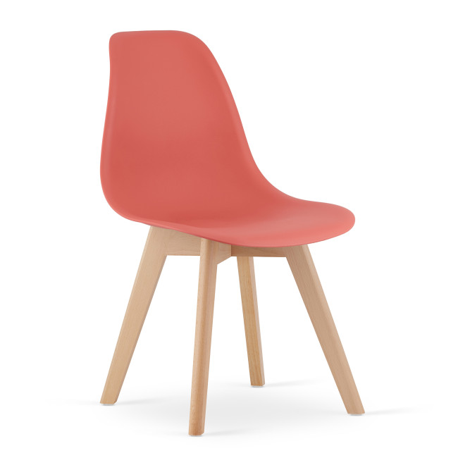 Jedálenská stolička KITO tehlová / hnedé nohy