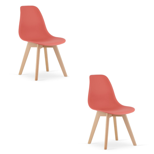 Set dvoch jedálenských stoličiek KITO tehlové / hnedé nohy (2 ks)