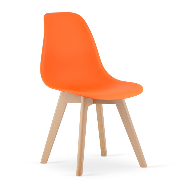 Jedálenská stolička KITO oranžová / naturálne nohy
