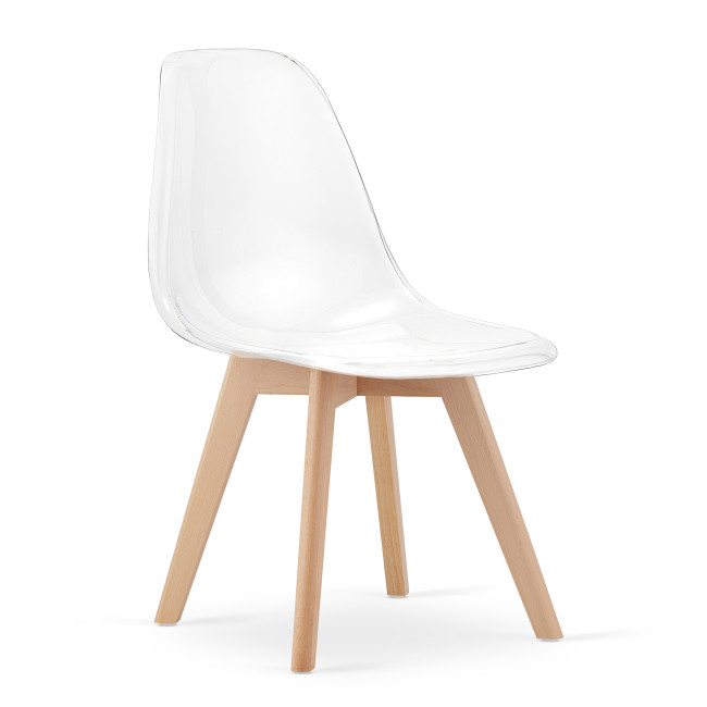Jedálenská stolička KITO priesvitná / naturálne nohy