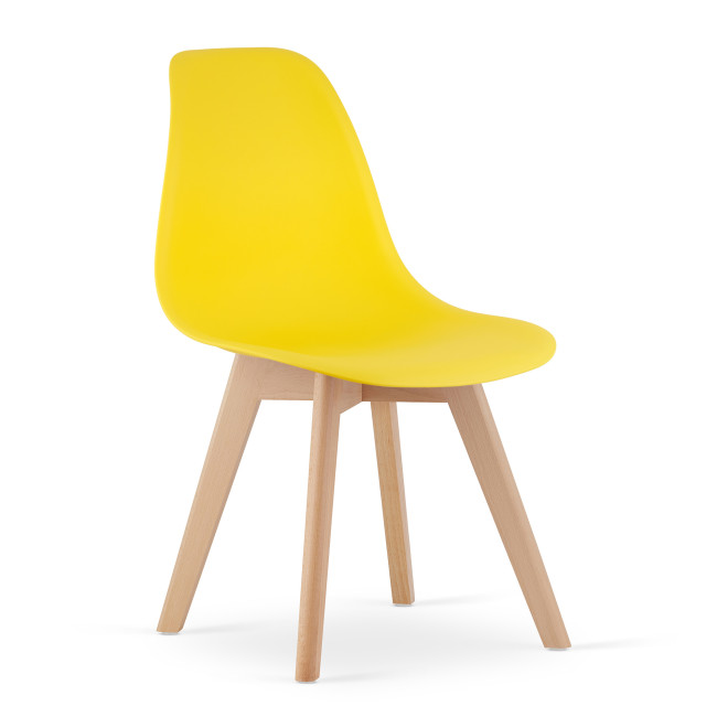 Jedálenská stolička KITO žltá / naturálne nohy