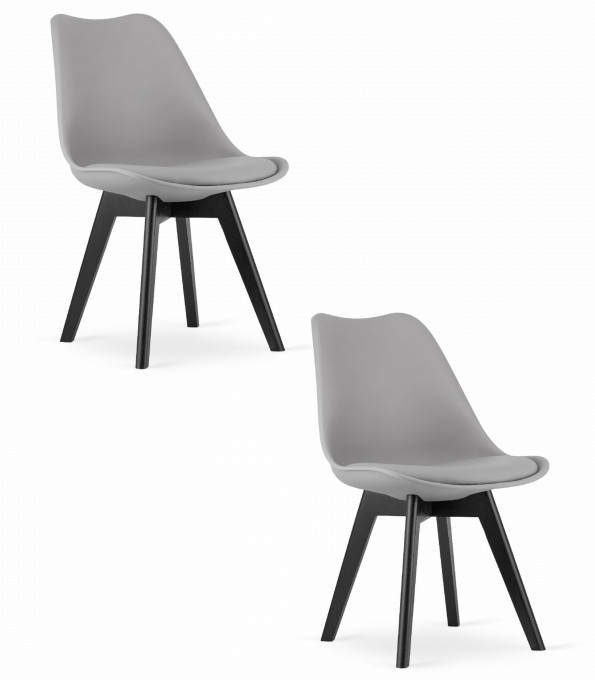 Set dvoch jedálenských stoličiek MARK sivý - čierne nohy (2 ks)