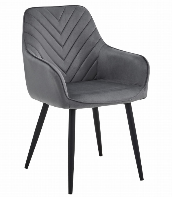 Jedálenská stolička NANA zamatová, tmavosivá (čierne nohy)