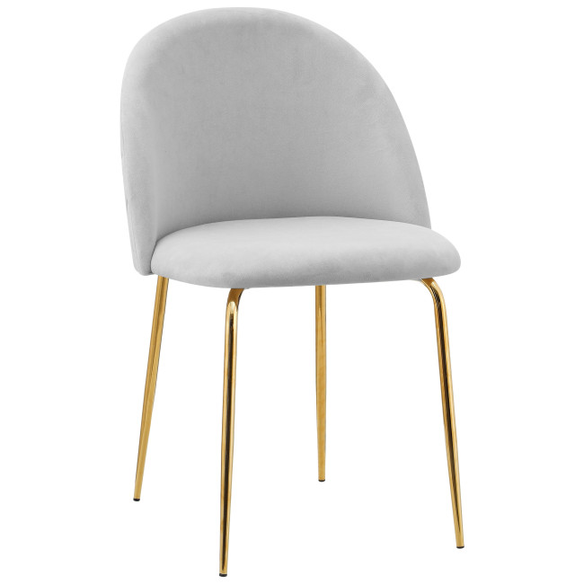 Jedálenská stolička FARGO zamatová, zlatá / sivá