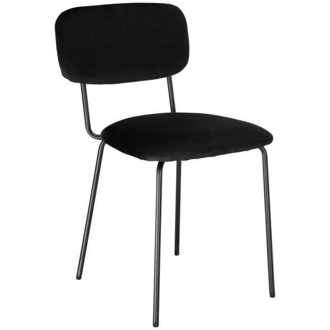 Jedálenská stolička LOUIS zamatová, čierna