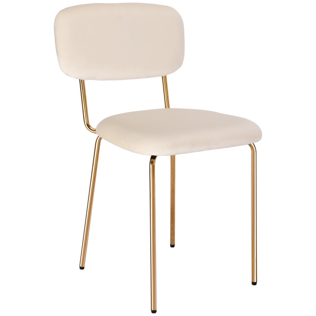 Jedálenská stolička LOUIS zamatová, zlatá / béžová