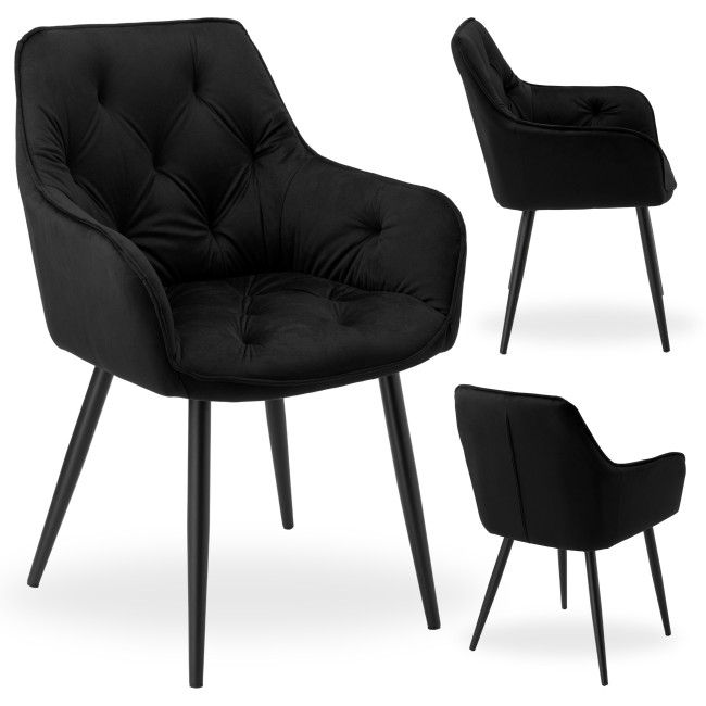 Jedálenská stolička NEVADA zamatová, čierna
