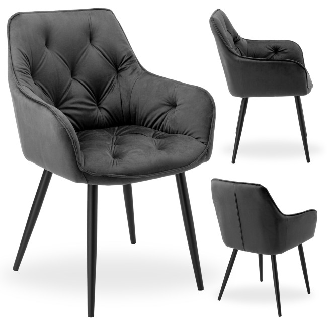 Jedálenská stolička NEVADA zamatová, grafitová