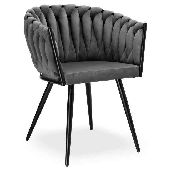 Jedálenská stolička ASTON zamatová, grafitová