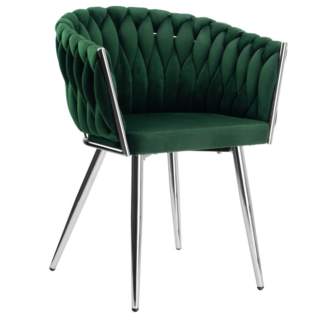 Jedálenská stolička COFTON VELVET tmavozelená
