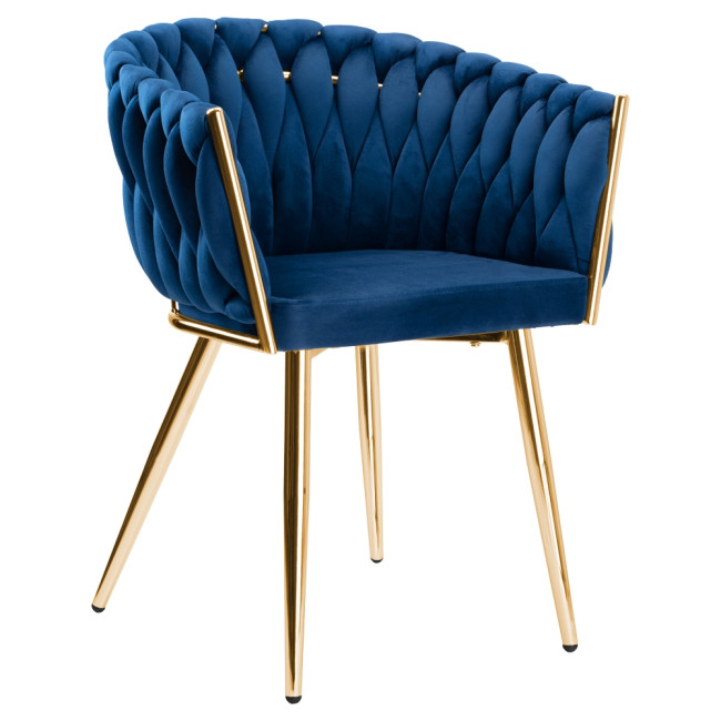 Jedálenská stolička COFTON zamatová, zlatá / granátová