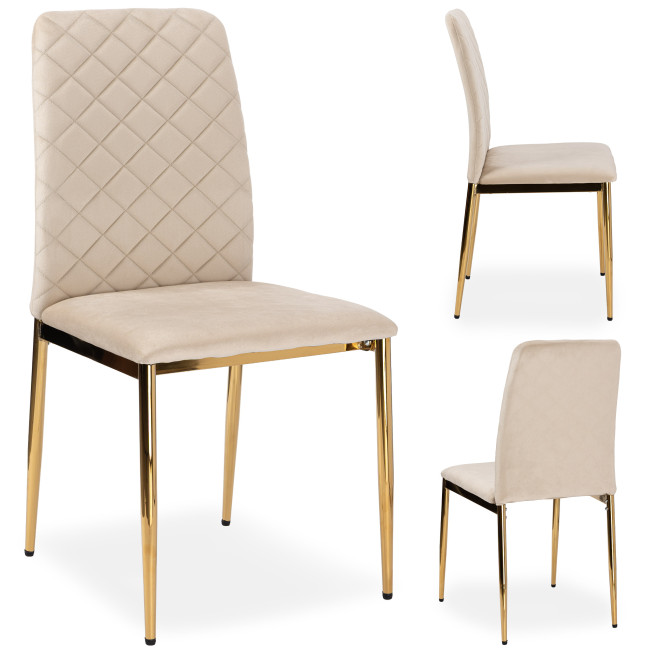 Jedálenská stolička MAVERIK zlatá / béžová