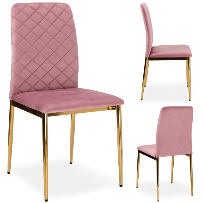 Jedálenská stolička MAVERIK zlatá / ružová