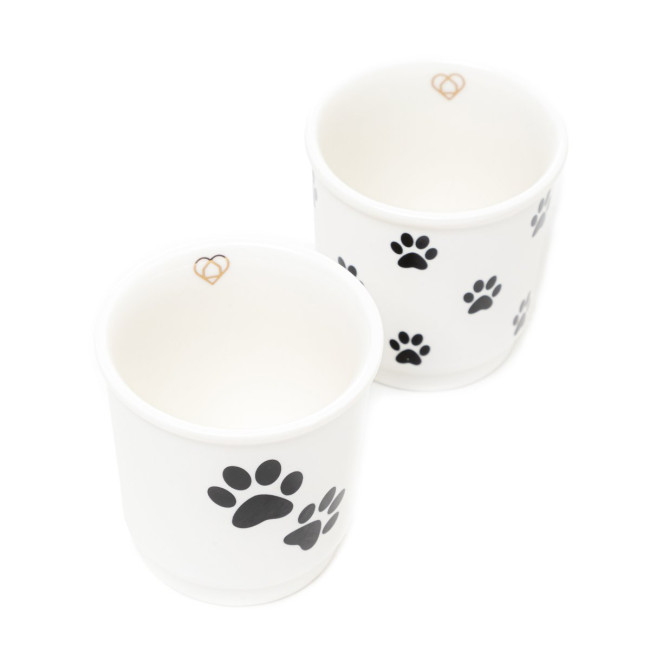 Sada dvoch šálok bez uška CORTO so psími labkami 848594 80 ml