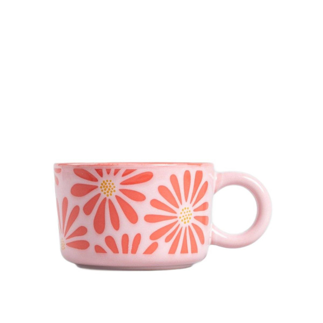 Hrnček FABIA nízky, ružový s kvetmi 732140 450 ml