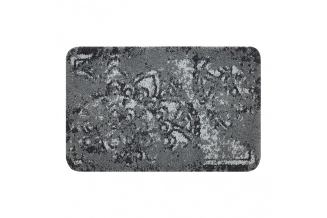 Kúpeľňový koberček FROTTE rozeta, protišmykový, mäkký - sivý