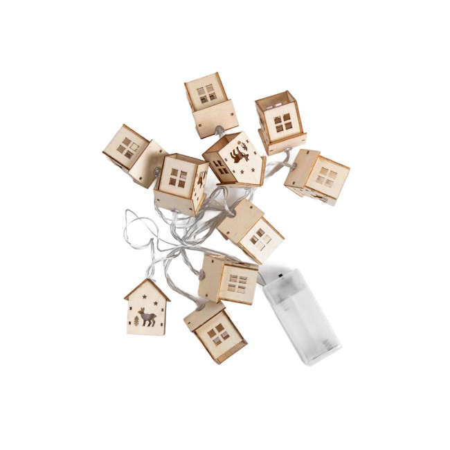 Dekoratívne LED svetielka DAREN drevené domčeky XM24 714825