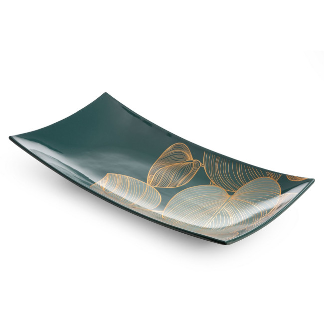 Dekoračný tanier SALVIA 3 1 zelený / zlatý