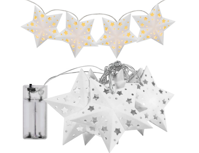 LED girlanda CD008 papierové hviezdy