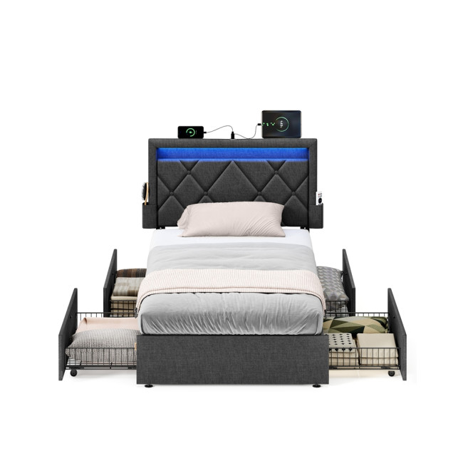 Manželská postel s LED osvetlením 90 cm RMB820GN02