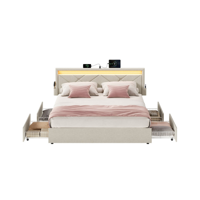 Manželská postel s LED osvetlením 140 cm RMB827LH01