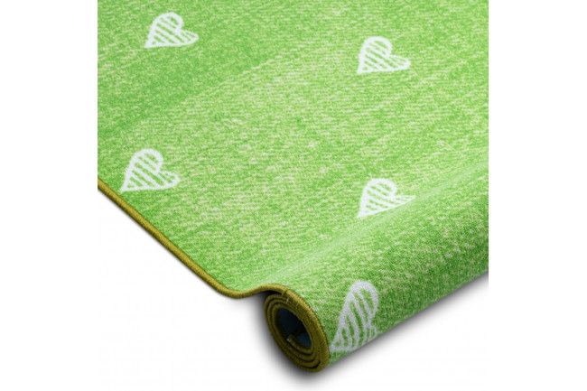 Metrážny koberec HEARTS zelený